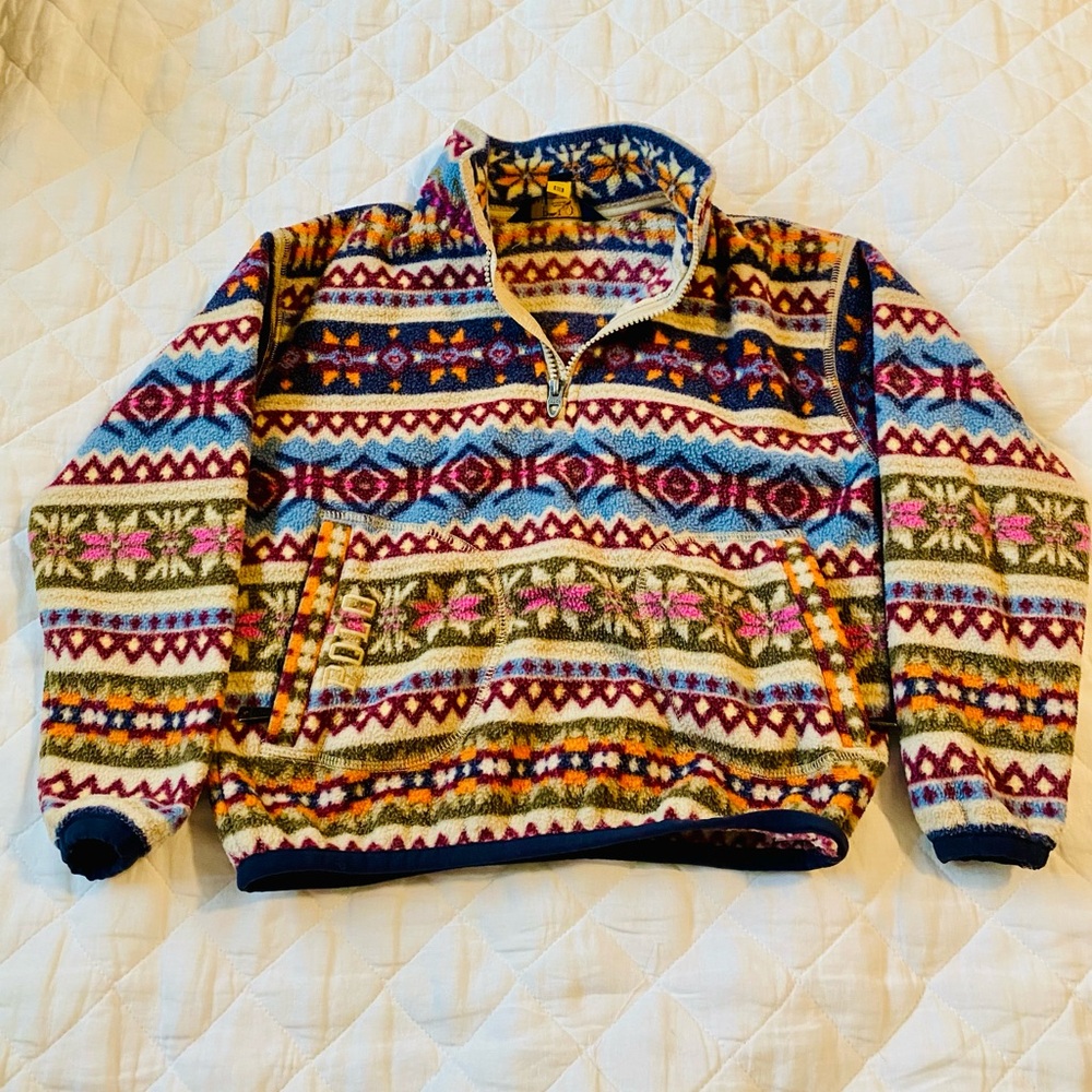 Ralph Lauren Blue and Pink Fair Isle Sweater